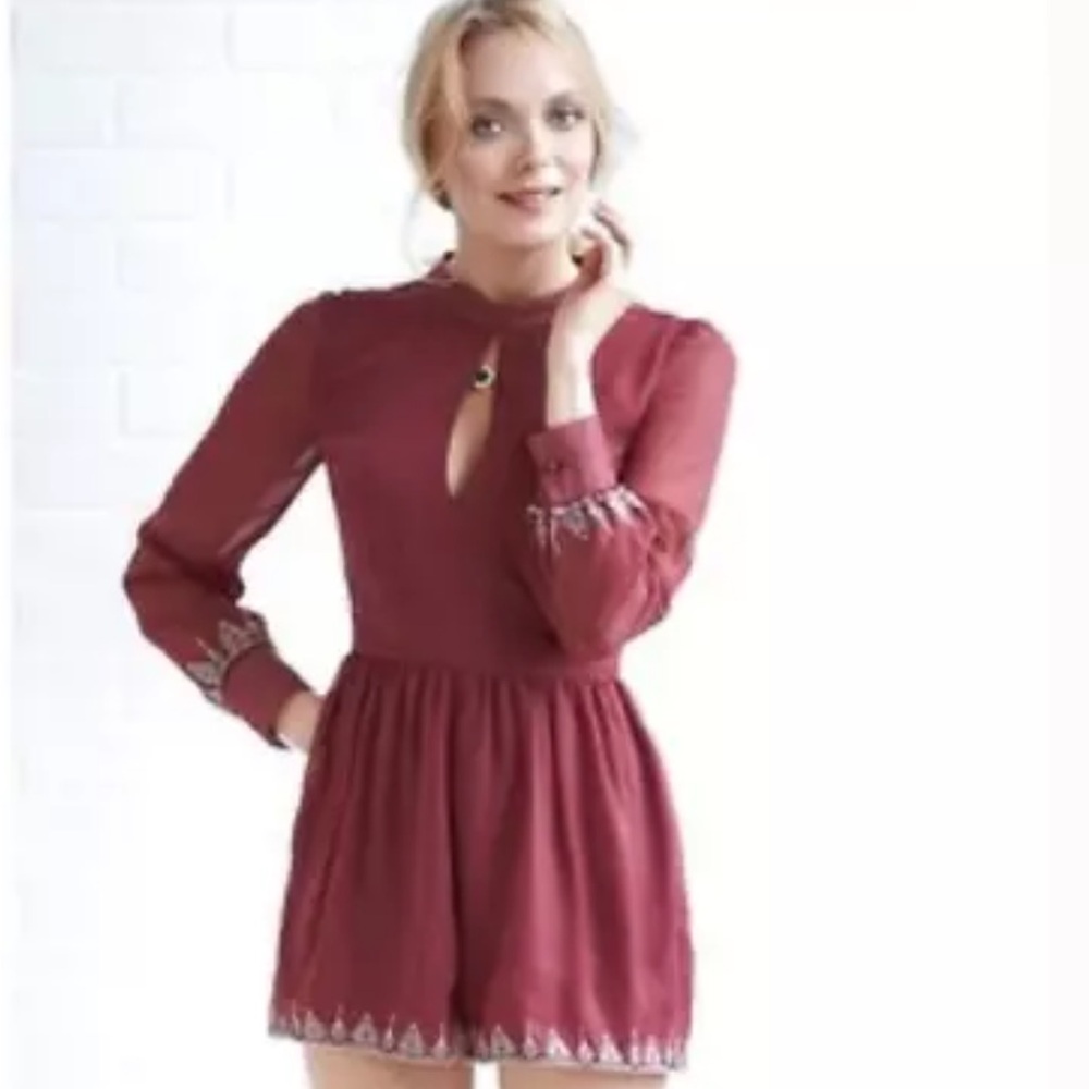 House Of Harlow Burgundy Red Romper - Size Extra Small